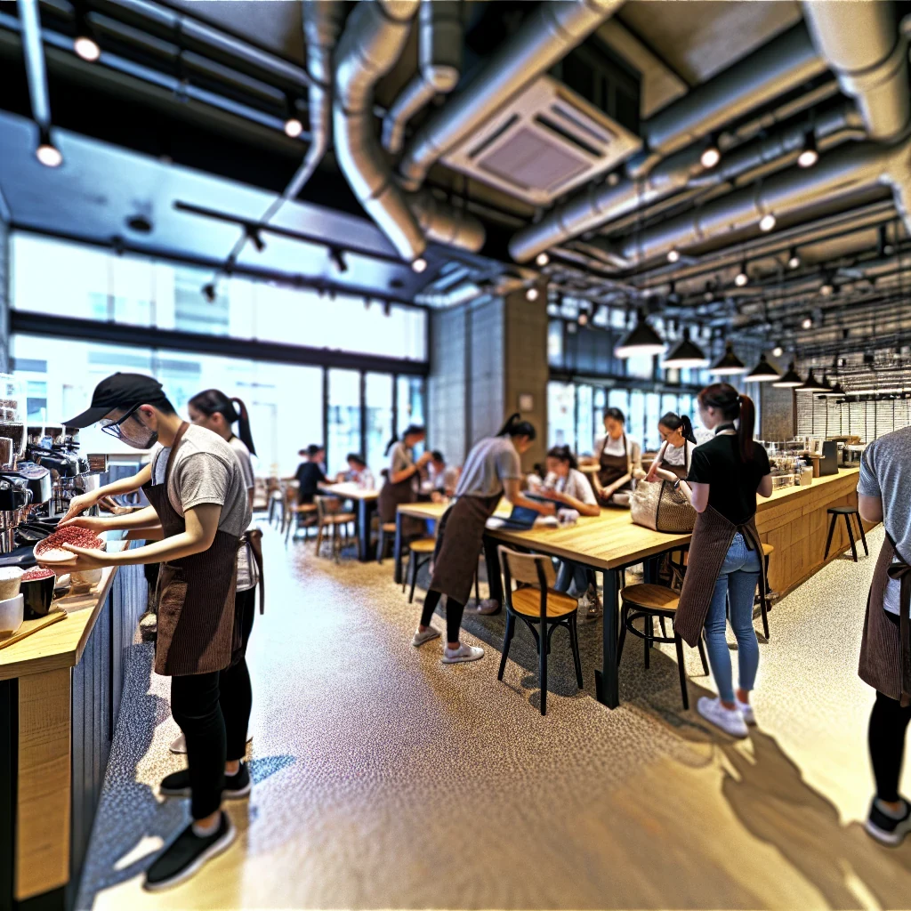 [Your City] coffee shop team serving customers