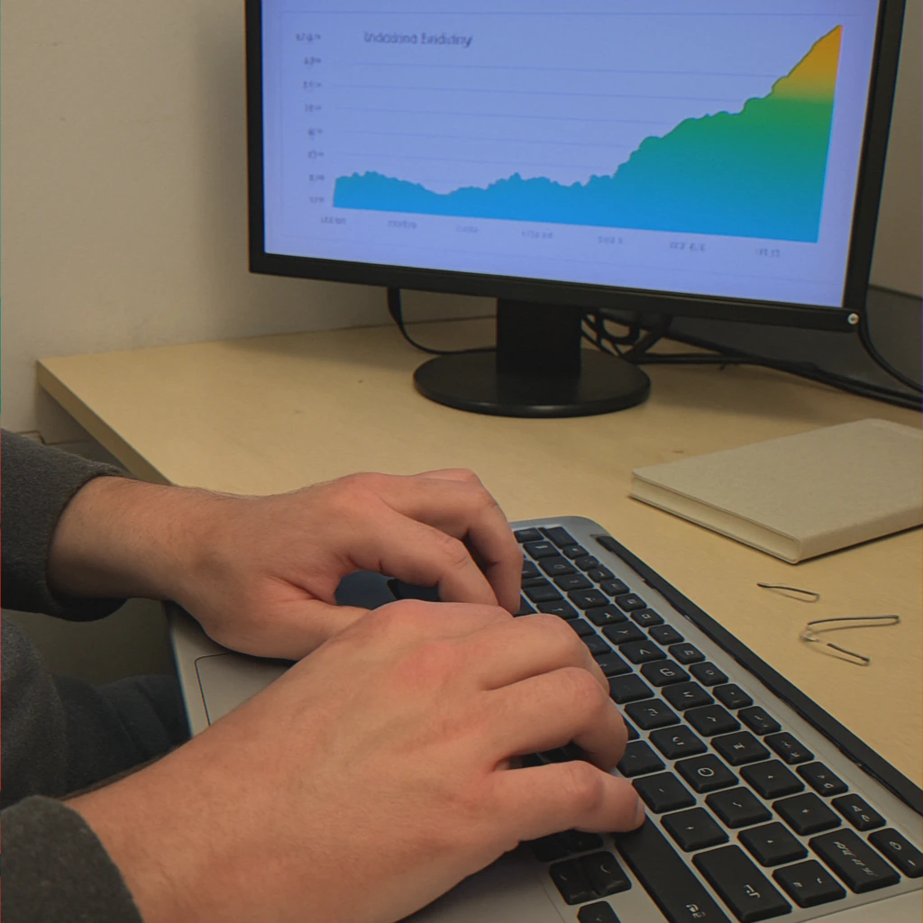 Medium hands typing at a laptop