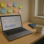 PPC workspace with analytics on screen